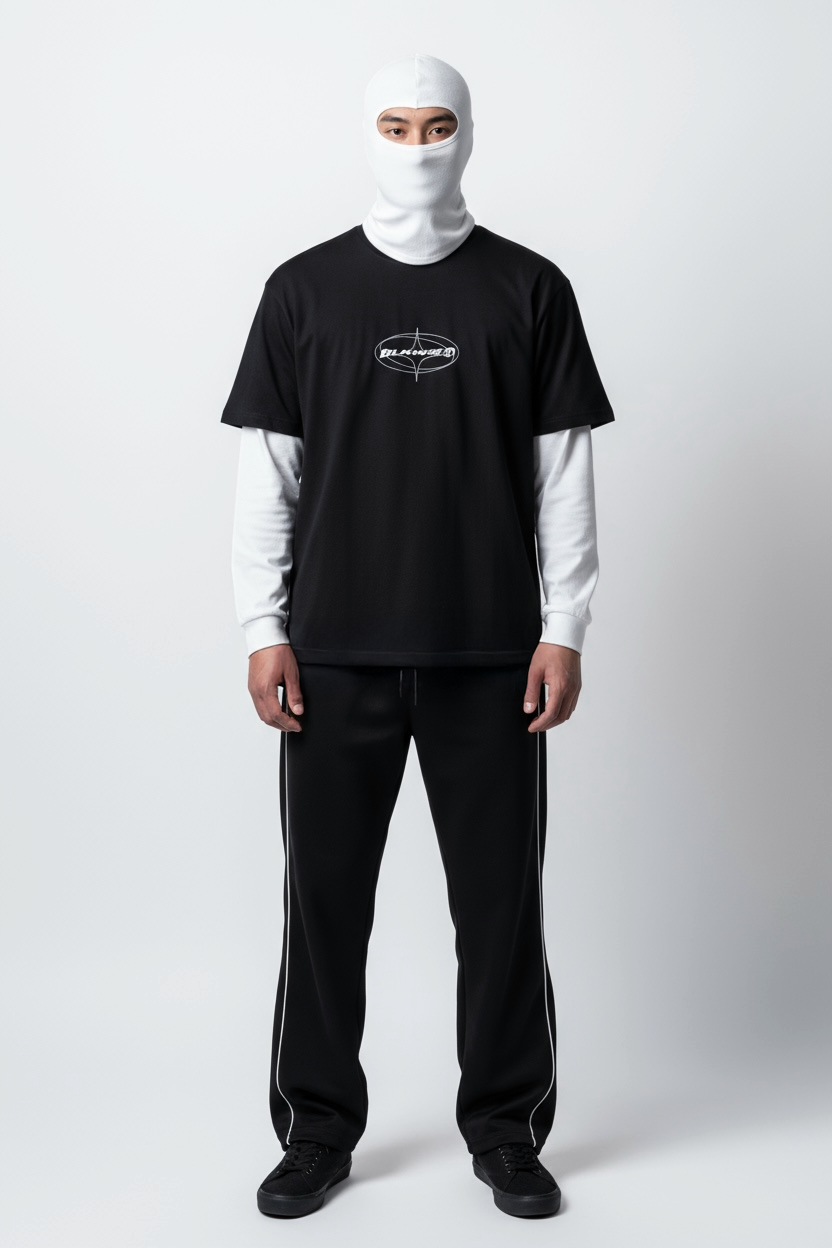 LAYERED CONTRAST SLEEVE BLKWILD